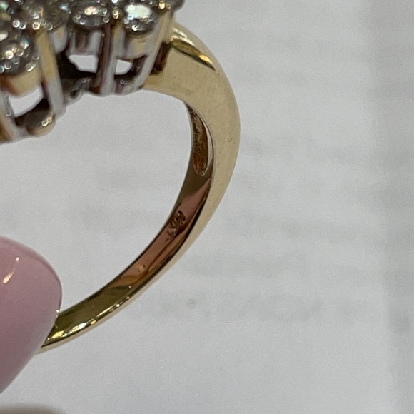 14k diamond cocktail ring - Picture 5 of 12